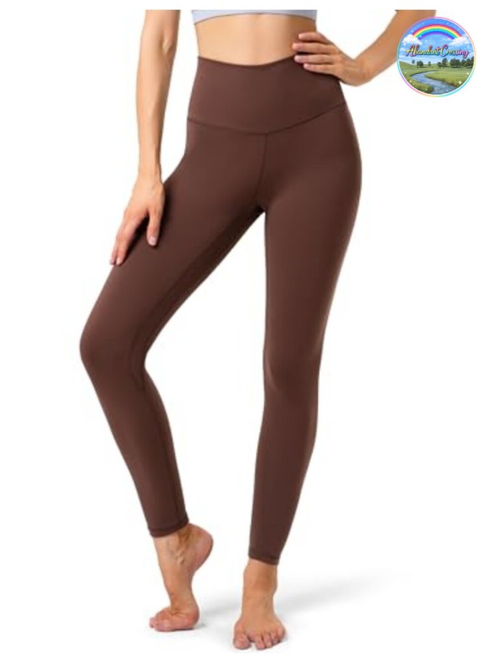High Waisted 7/8 Yoga Leggings 25" Inseam Skinny Athletic Workout